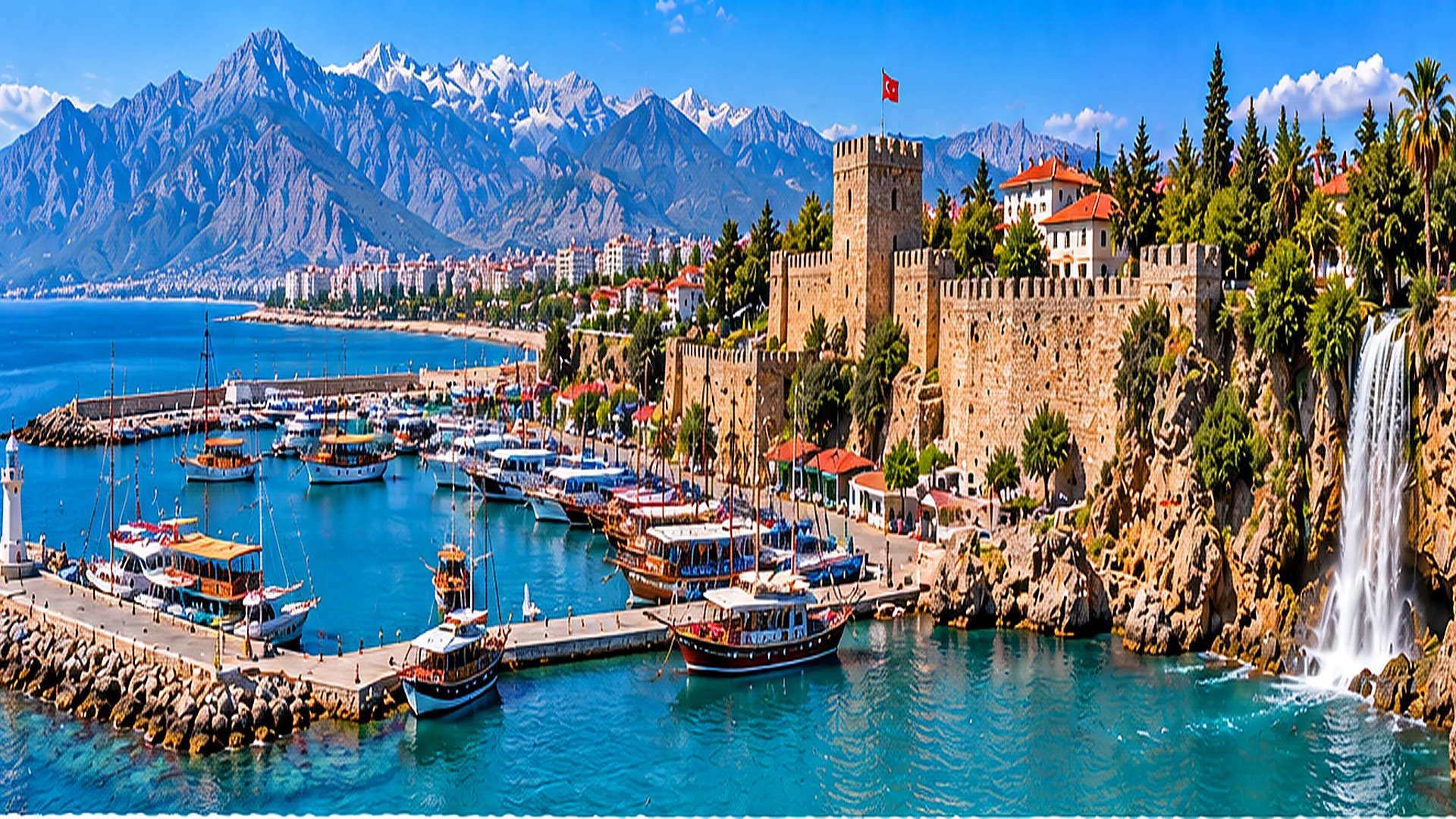 Antalya Kaleiçi, marina ve Akdeniz manzarası